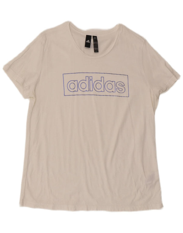 T-shirt grafica da donna Adidas Top UK 20/22 XL cotone bianco