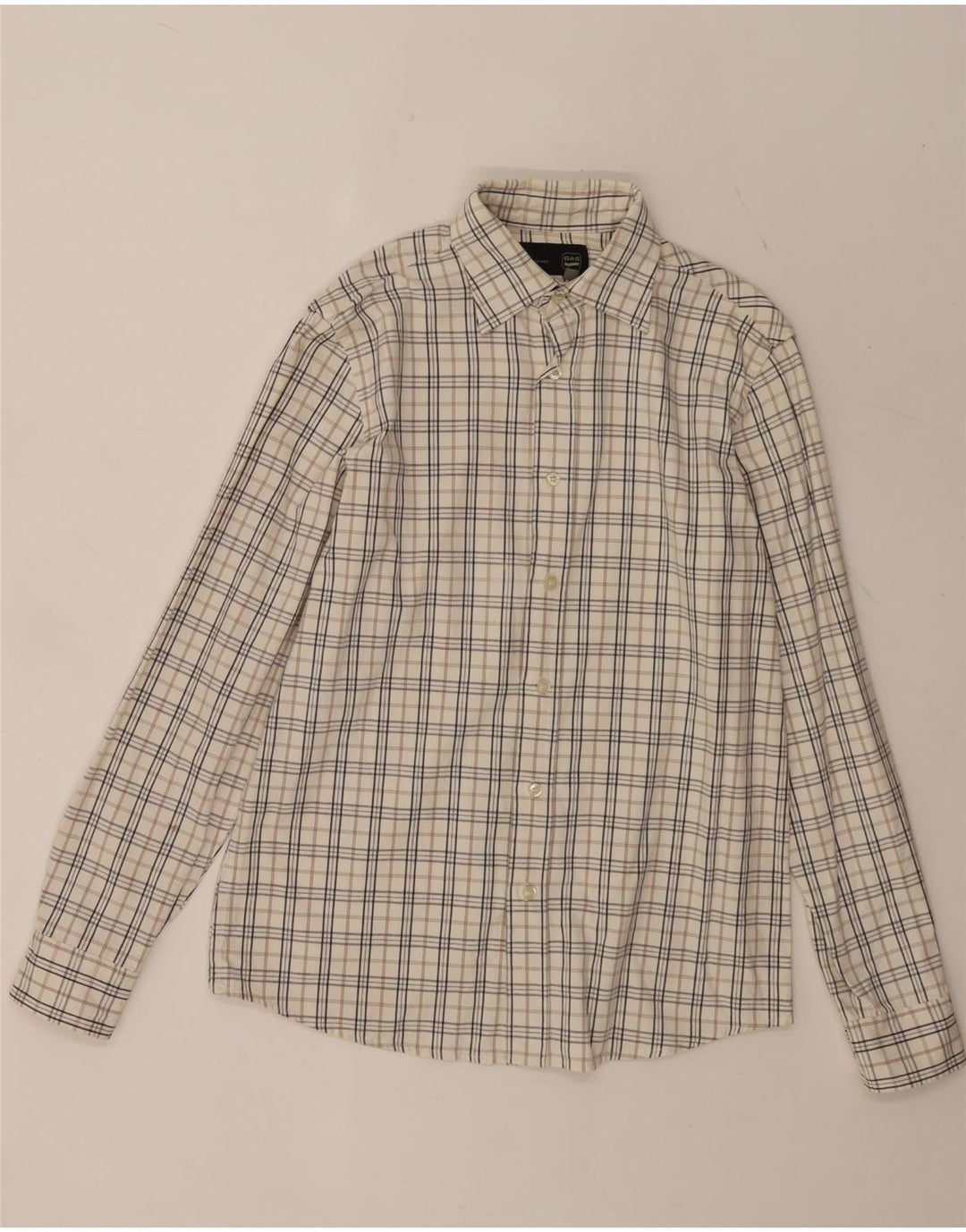 Gas Mens Shirt Medium White Check