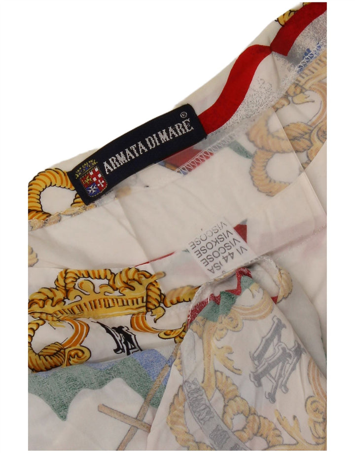 Armata Di Mare Womens Abstract Pattern Blouse Top IT 44 Medium White