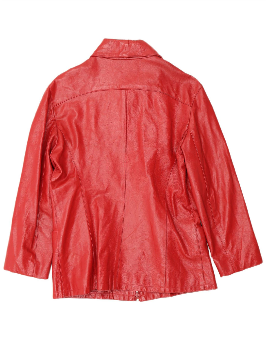 Vintage dame læderjakke UK 14 Medium rødt læder