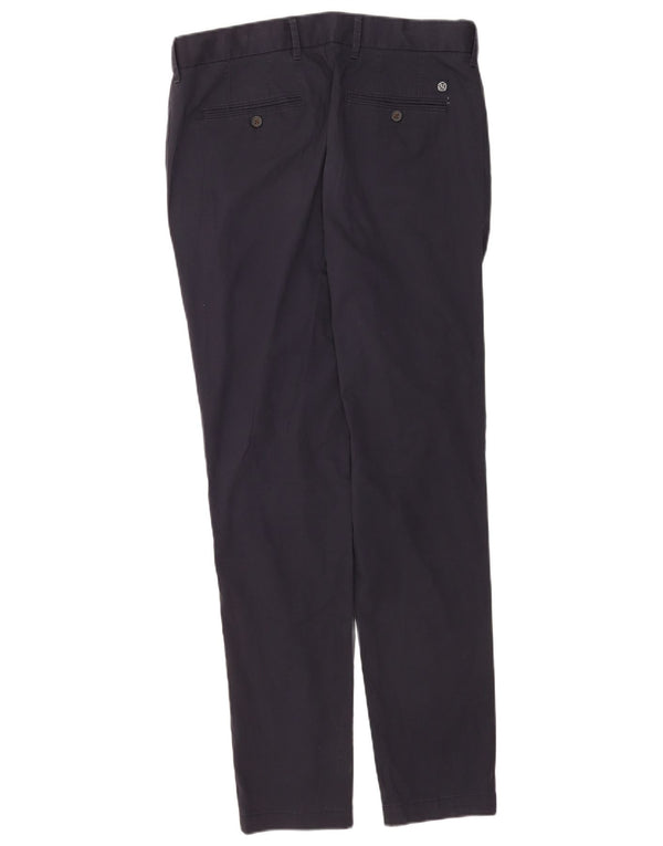 Marks & Spencer Mens Slim Fit Chino Trousers W34 L33 Navy Blue Cotton