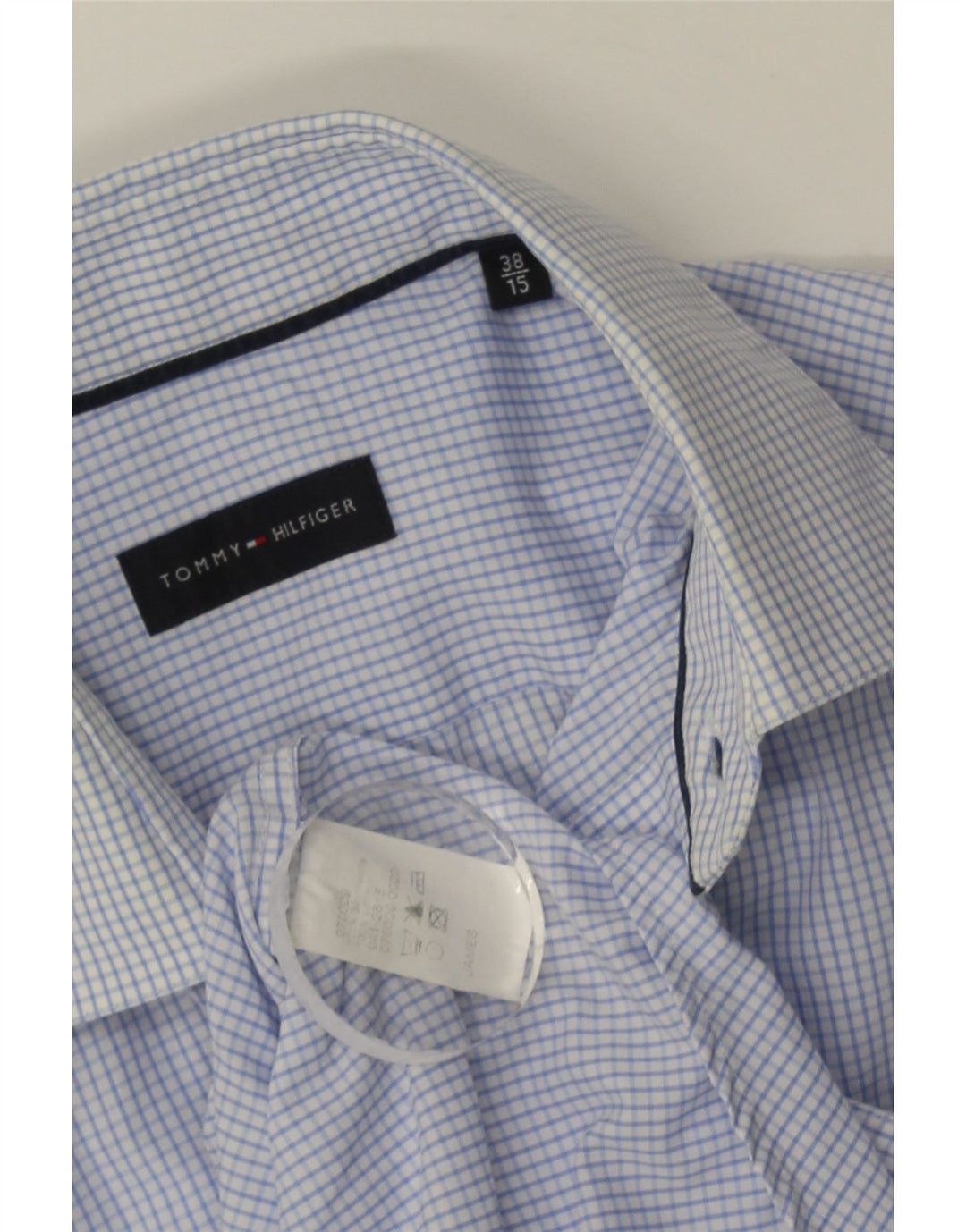 Tommy Hilfiger Herreskjorte Str. 38 15 Medium Blå Ternet Bomuld