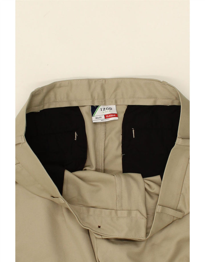 IZOD Mens Classic Fit Chino Trousers W38 L32 Beige Polyester Vintage Izod and Second-Hand Izod from Messina Hembry 