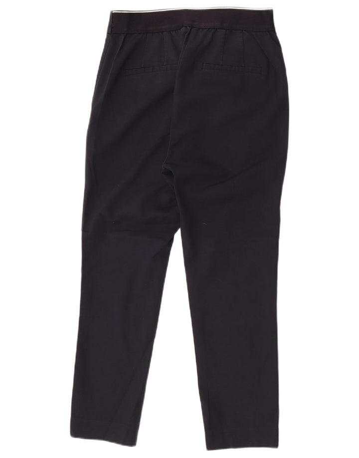 Zara Womens Slim Cropped Trousers Small W28 L24 Navy Blue