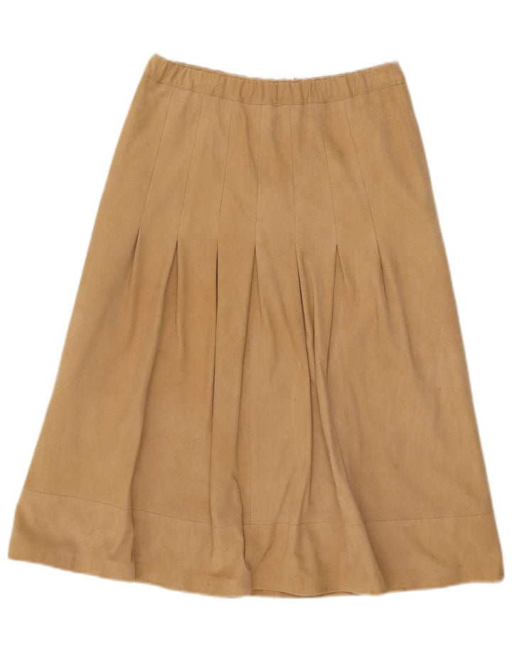 jupe en daim femme vintage W30 cuir beige moyen