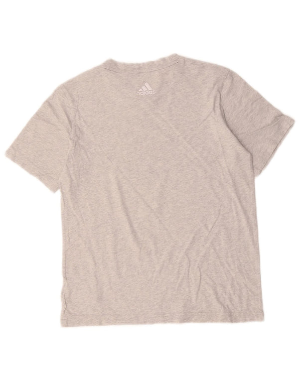 Adidas Boys Graphic T-Shirt Top 11-12 Years Grey Flecked Cotton