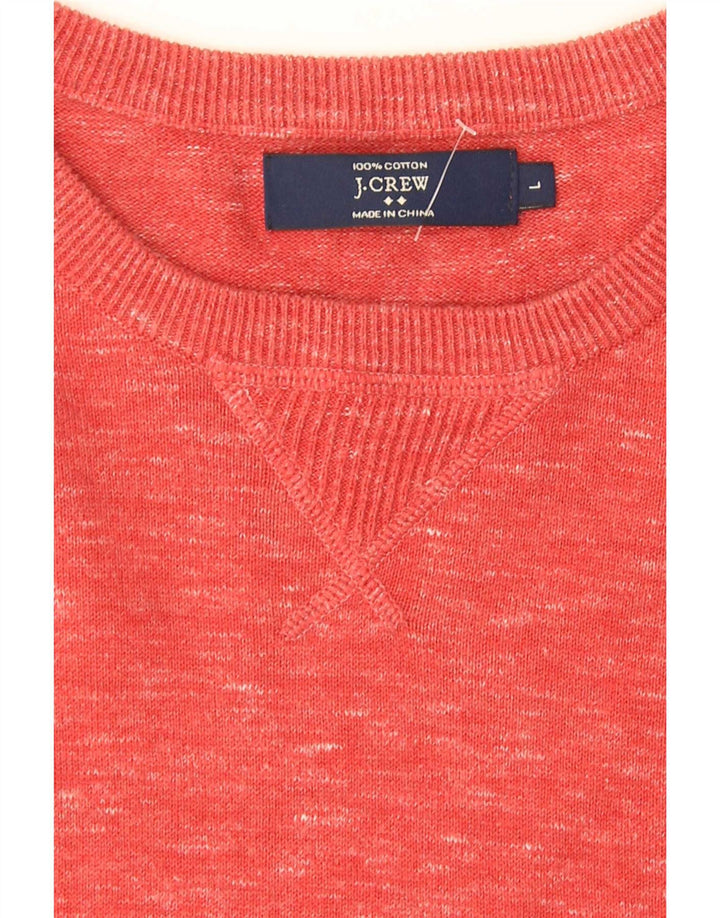 J. Crew Mens Neck Jumper Sweater Large Red Flecked Cotton