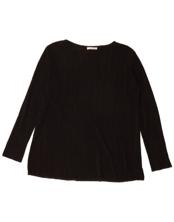 Zara Pull surdimensionné à col bateau pour femme UK 14 Noir moyen
