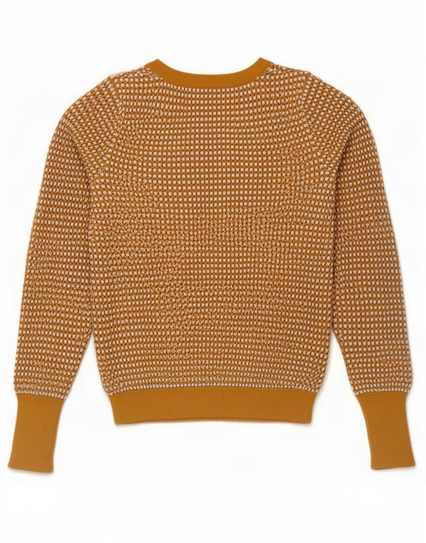Zara Womens Crop Boat Neck Jumper Sweater UK 6 XS Beige Stribet Viscose