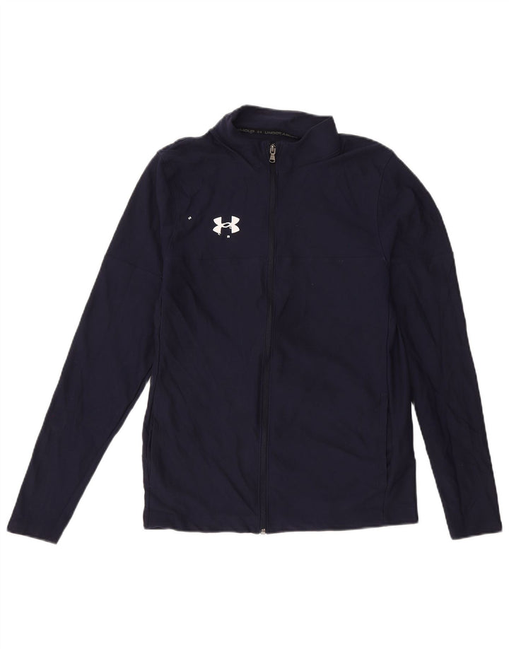 UNDER ARMOUR Womens Tracksuit Top Jacket UK 12 Medium Navy Blue Polyester