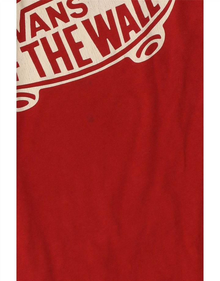 Vans Mens Custom Fit Graphic T-Shirt Top Small Red Cotton