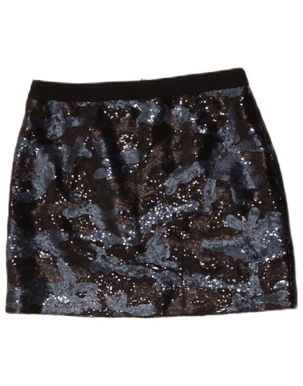 Ted Baker Womens Mini Skirt Size 1 XS W28 Black Camouflage Viscose