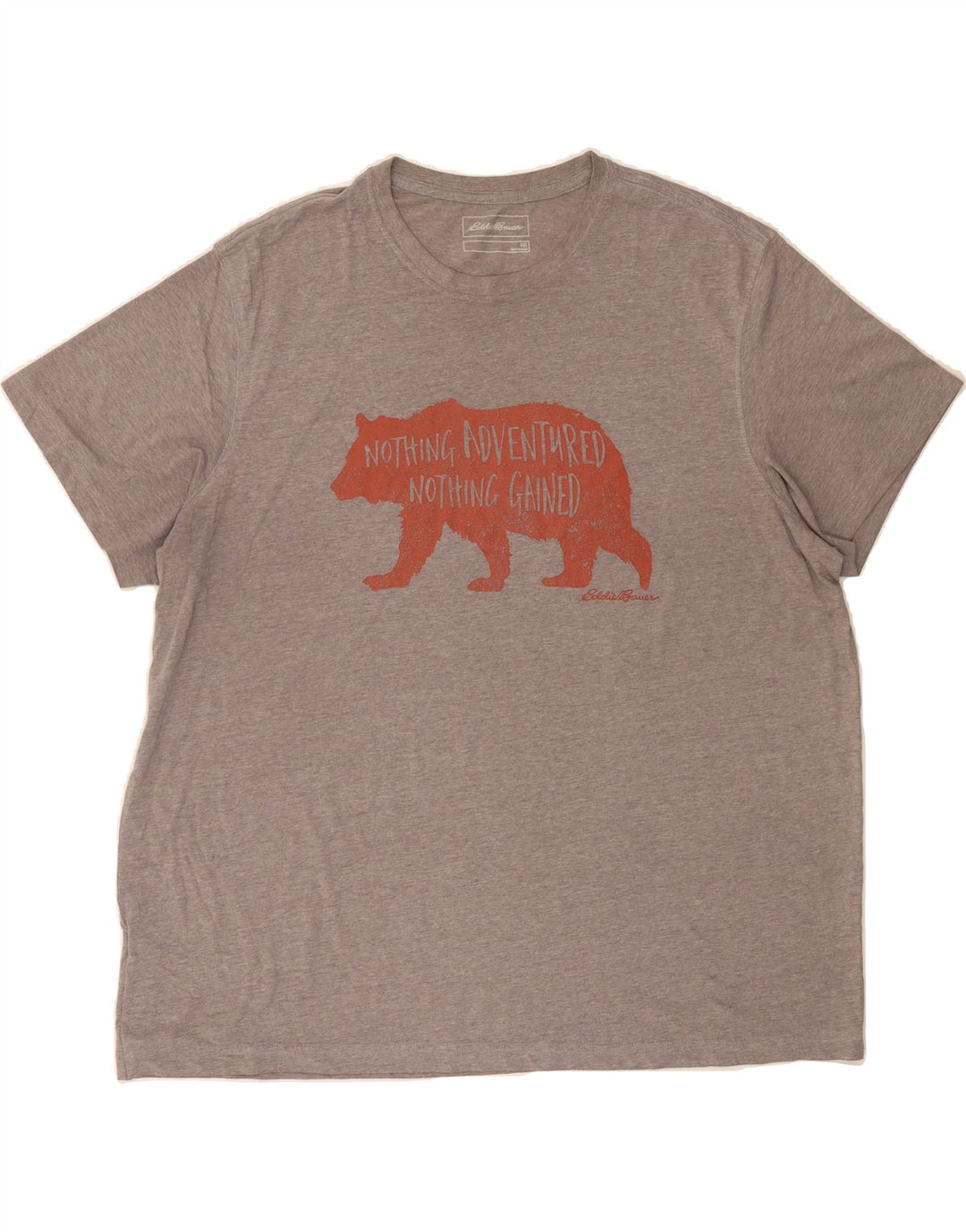 EDDIE BAUER Mens Graphic T-Shirt Top 2XL Grey Cotton Vintage Eddie Bauer and Second-Hand Eddie Bauer from Messina Hembry 