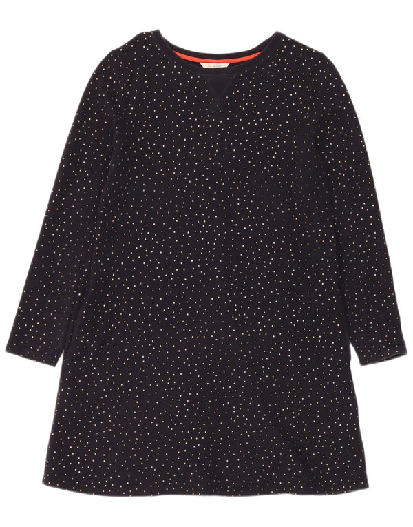 Abito t-shirt a maniche lunghe da donna Boden UK 12 medio blu navy maculato