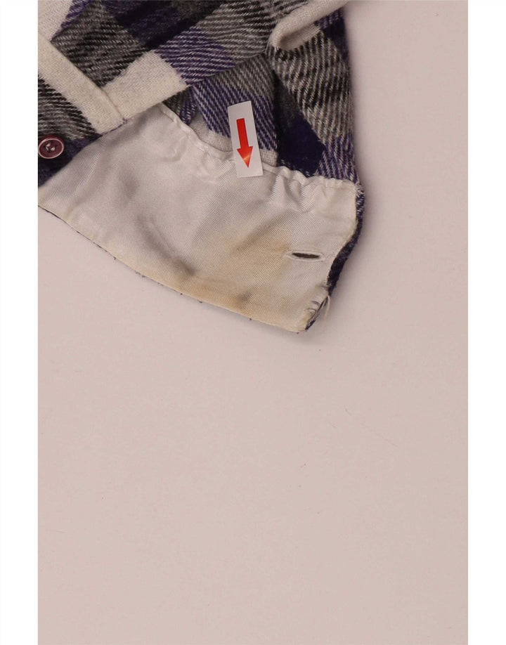 Vintage Mens Oversized Flannel Shirt Small Multicoloured Plaid Polyester