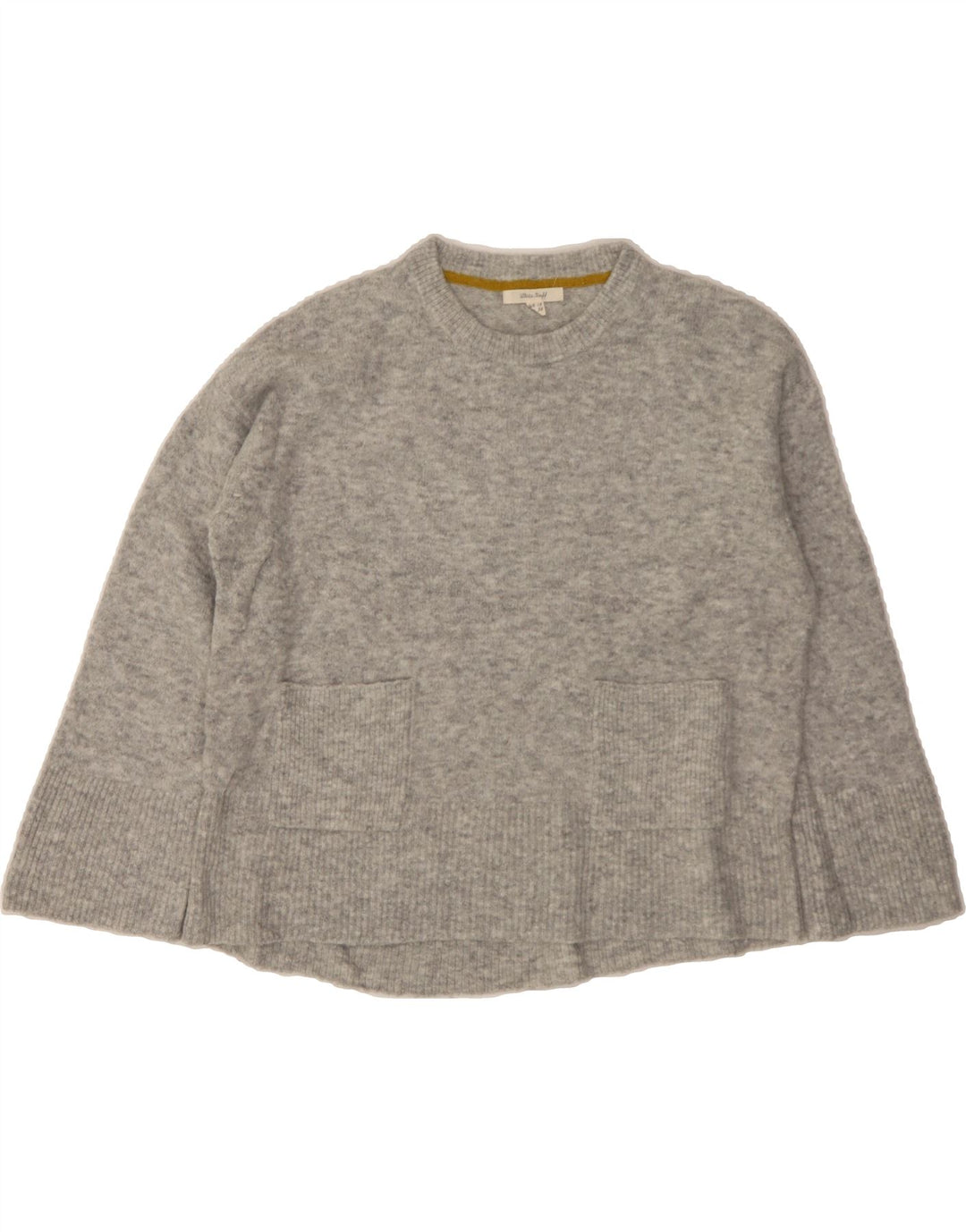 WHITE STUFF Womens Oversized Crew Neck Jumper Sweater UK 10 Small Grey Vintage White Stuff and Second-Hand White Stuff from Messina Hembry 