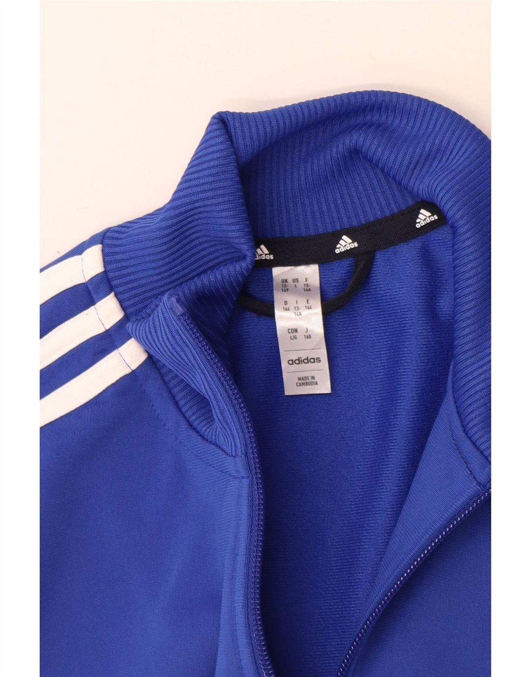 Adidas Veste de Survêtement Garçon 13-14 Ans Bleu Colorblock Polyester