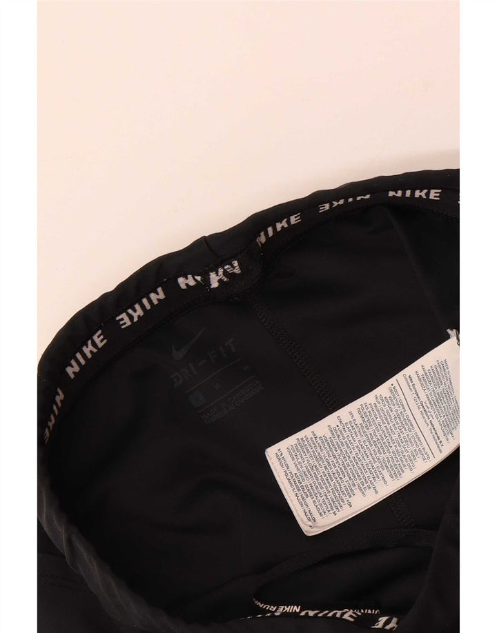 Nike Dame Dri Fit Crop Leggings UK 12 Medium Sort Polyester