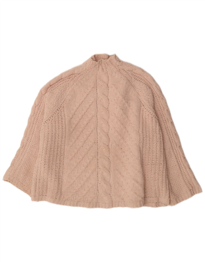 Marks & Spencer Womens Oversized Turtle Neck Jumper Sweater UK 18 XL Pink
