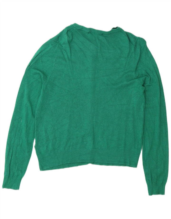 Maglione cardigan da donna Marks & Spencer UK 12 Viscosa verde medio