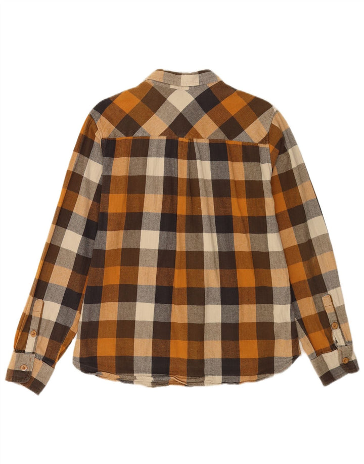 MOUNTAIN WAREHOUSE Herre flannelskjorte Stor brun ternet bomuld