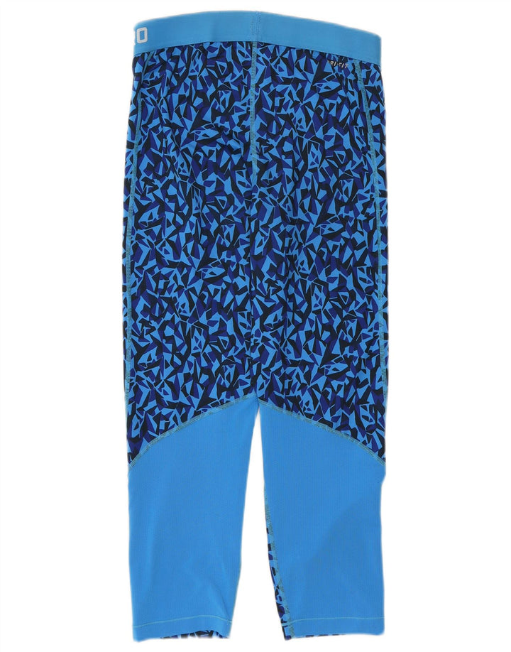 Leggings corti Nike da donna UK 12 poliestere geometrico blu medio