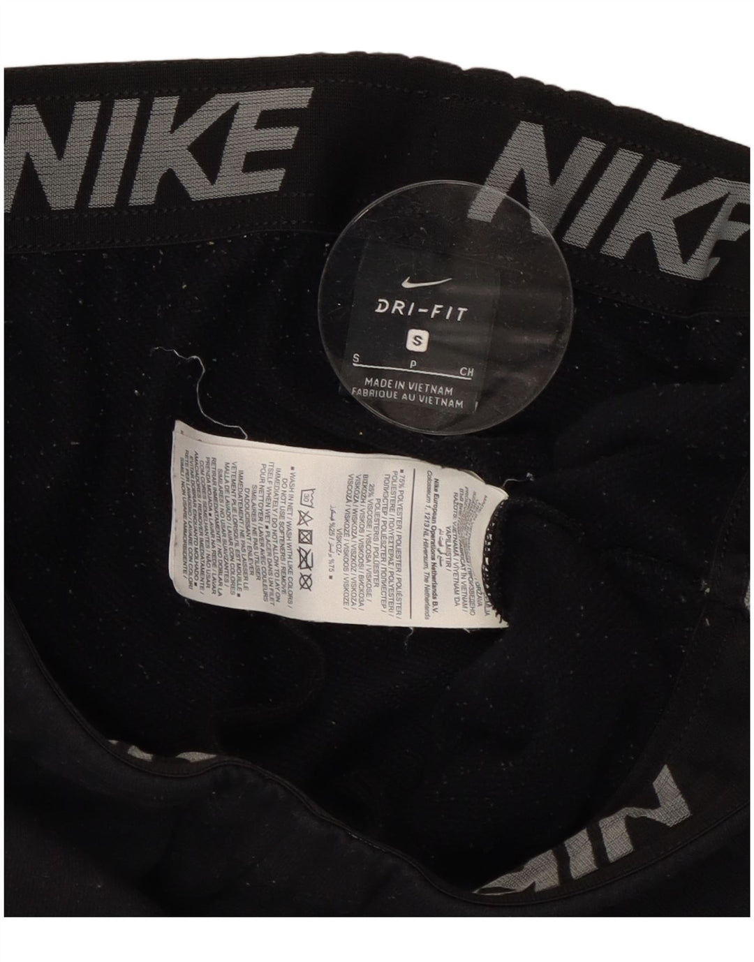 NIKE Mens Dri Fit Tracksuit Trousers Joggers Small  Black Polyester