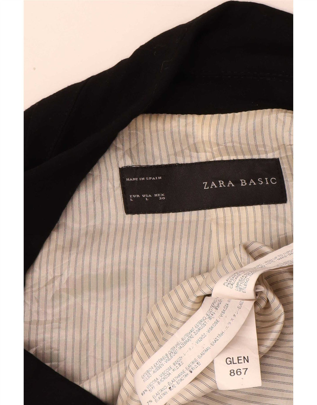Zara Chaqueta Blazer De 1 Botón Para Mujer UK 46 Grande Viscosa Negra