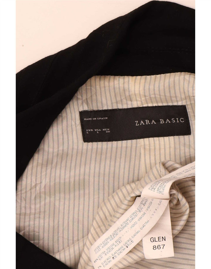 Zara Chaqueta Blazer De 1 Botón Para Mujer UK 46 Grande Viscosa Negra