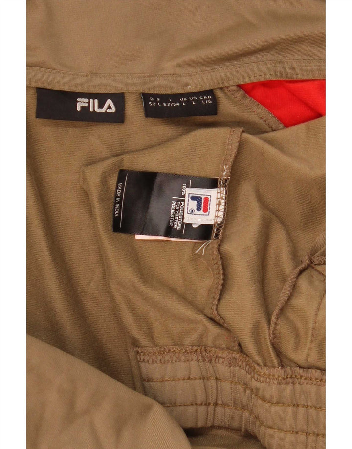 Fila Hombre Chándal Top Chaqueta Grande Beige Colorblock Poliéster