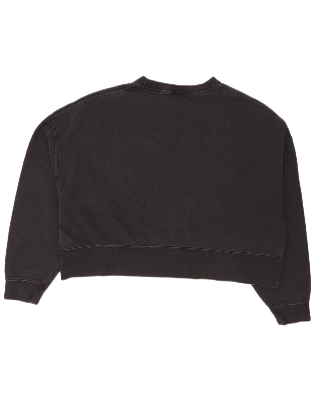 Nike Womens Crop Oversized Sweatshirt Jumper UK 14 Medium Black Cotton