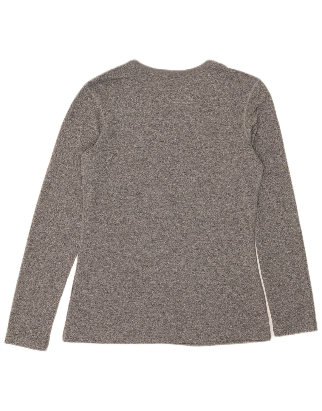 NIKE Womens Dri Fit Top Long Sleeve UK 10 Small Grey Flecked Polyester