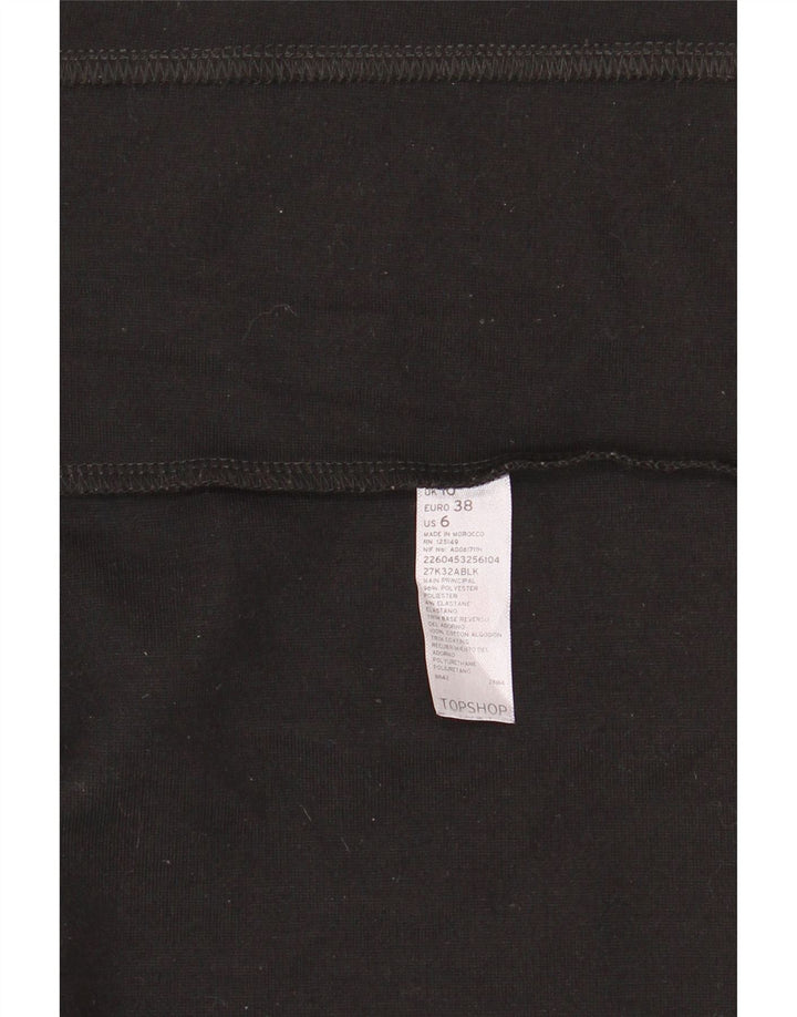 Topshop Womens Pencil Skirt UK 10 Small W28 Black Polyester