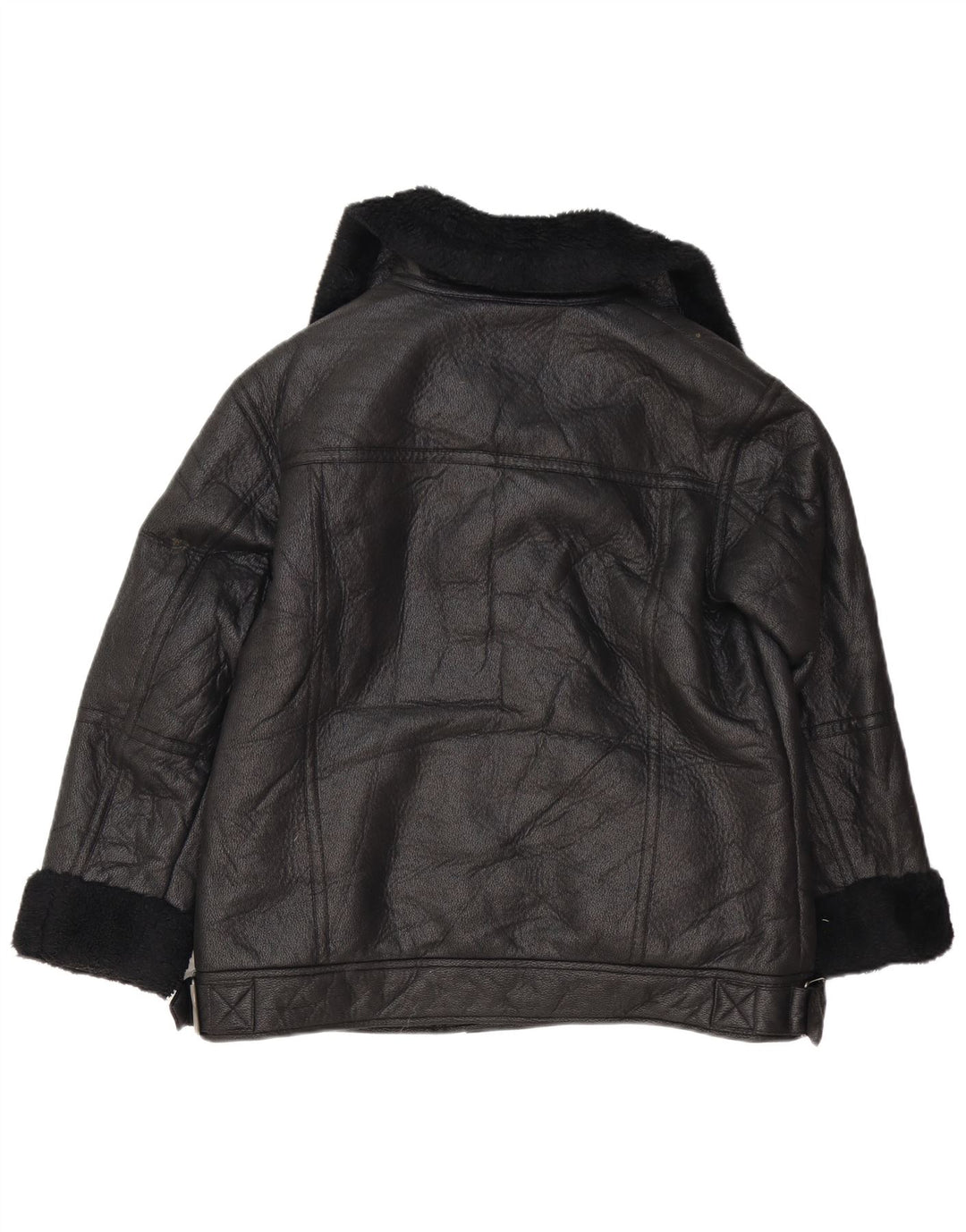 Marks & Spencer Damen Sherpa-Jacke UK 14 Large Schwarz Polyethylen