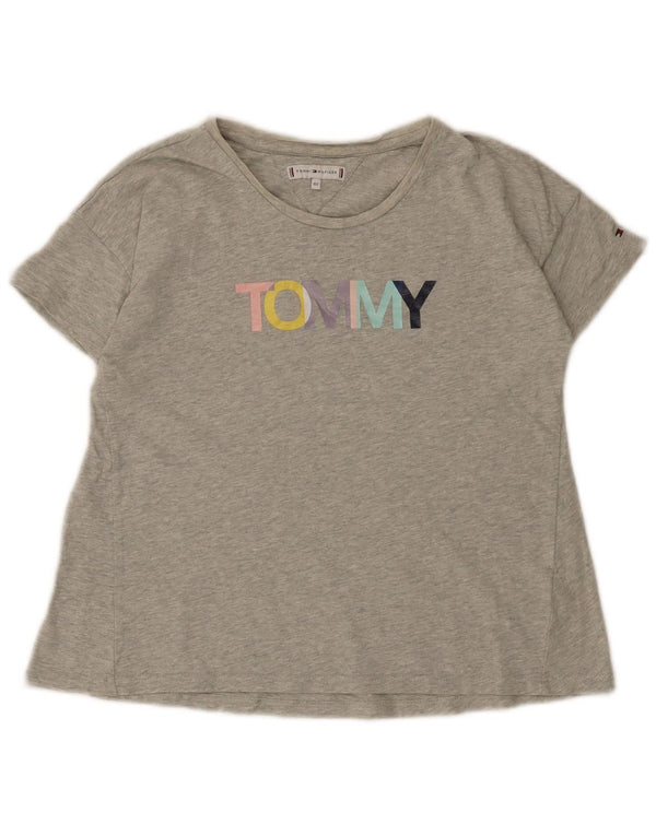 Tommy Hilfiger Girls Graphic T-Shirt Top 11-12 Years Grey Flecked