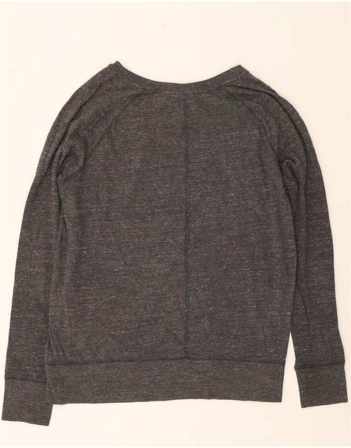 NIKE Womens Top Long Sleeve UK 14 Medium Grey Flecked Polyester Vintage Nike and Second-Hand Nike from Messina Hembry 