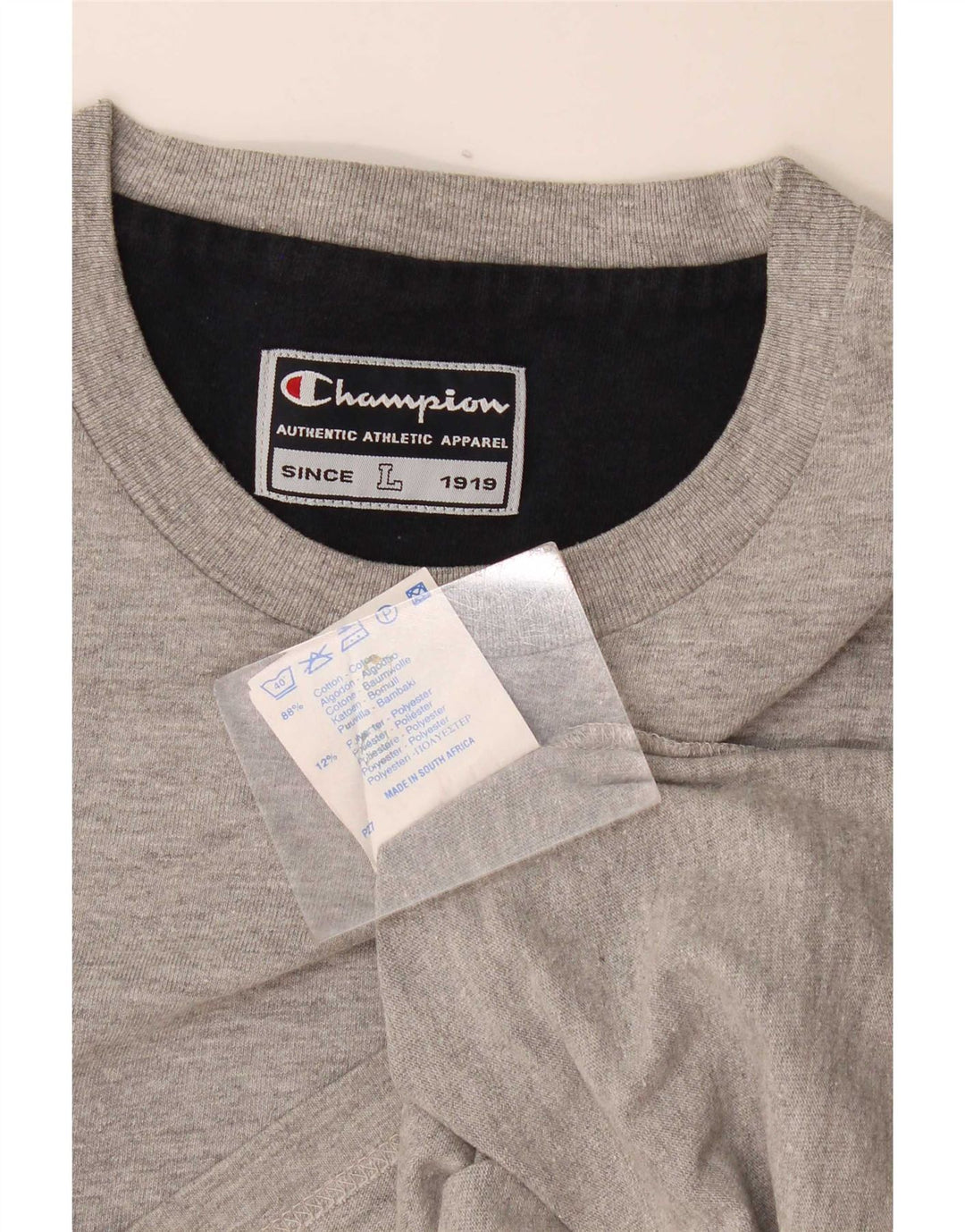 Champion Top da uomo a maniche lunghe in cotone mélange grigio grande