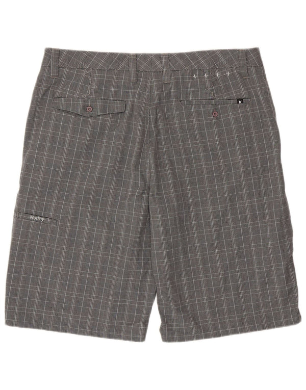 Ανδρικό σορτς Chino Hurley W36 Large Grey Houndstooth Πολυεστέρας