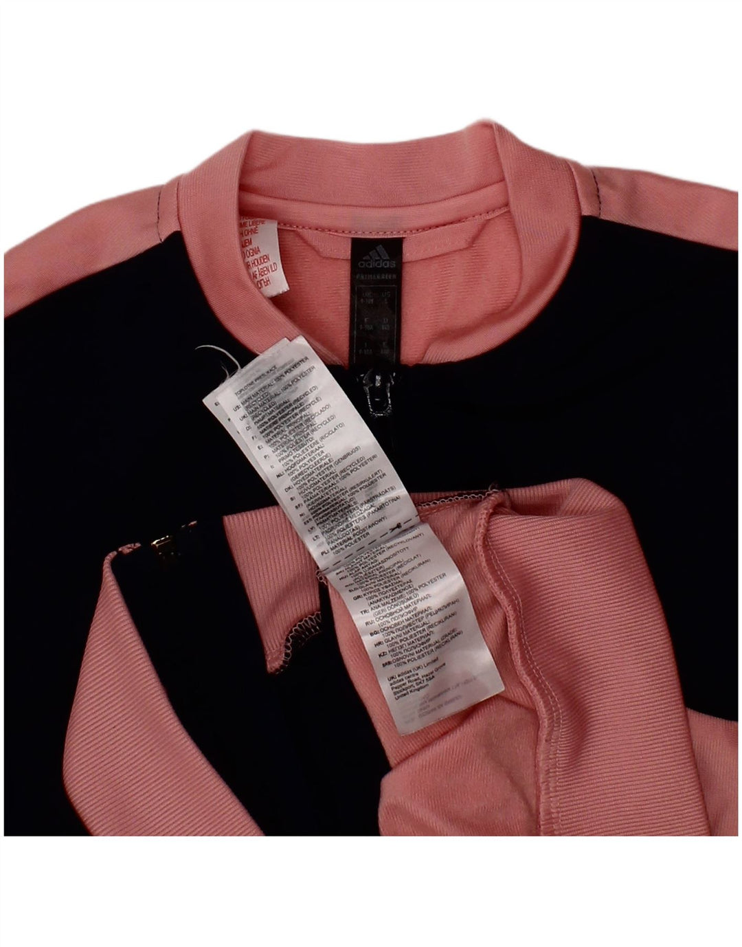 Adidas Girls Tracksuit Top Jacket 9-10 Years Pink Colourblock Polyester
