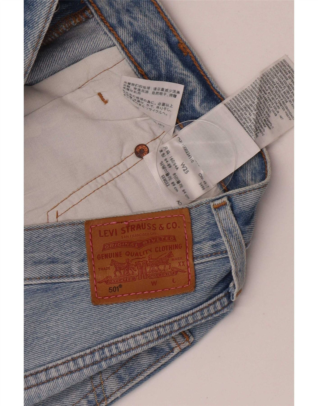 Levi's Womens 501 Denim Hot Pants W25 Small Blue Cotton