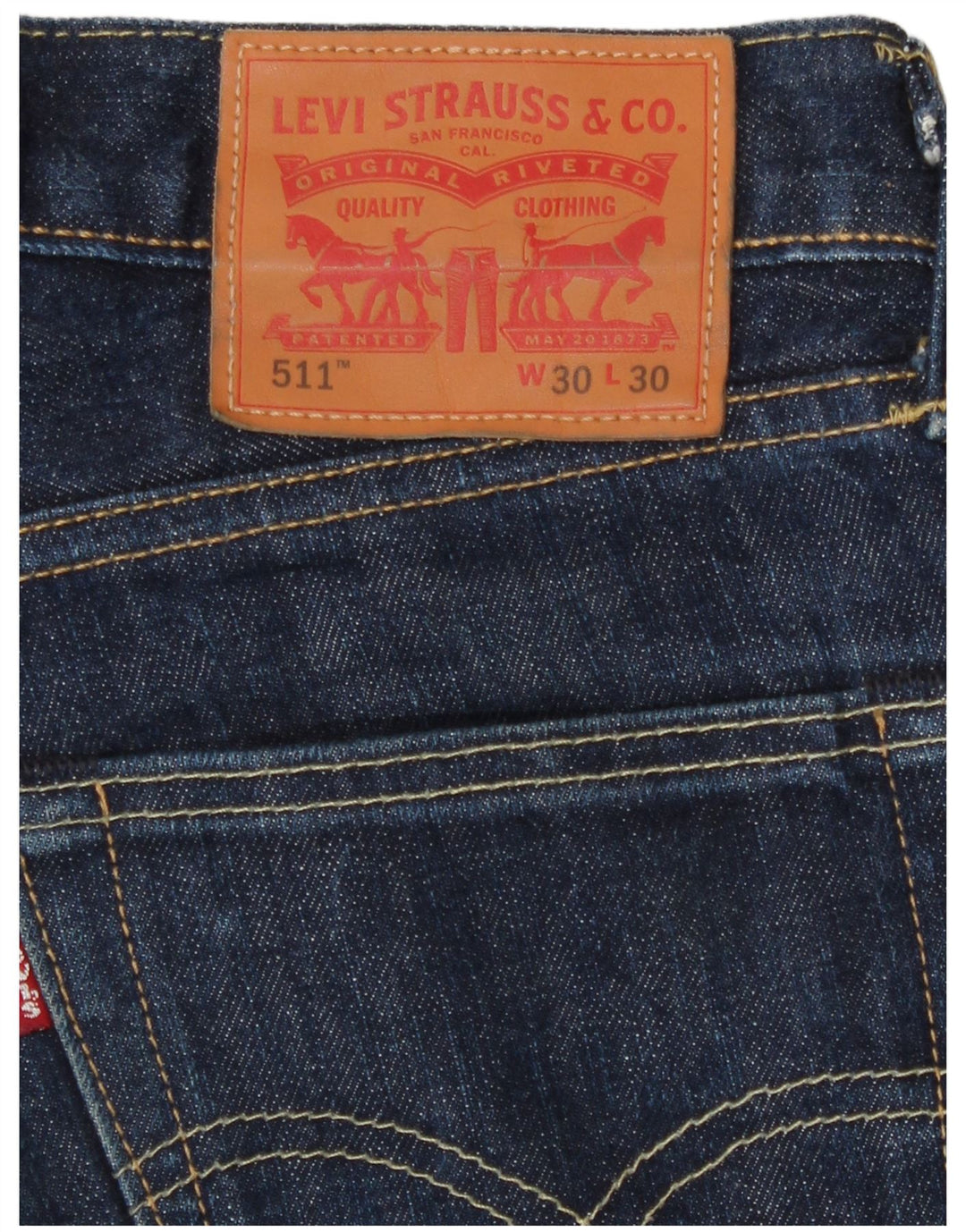 Levi's Mens 511 Slim Jeans W30 L30 Navy Blue Cotton