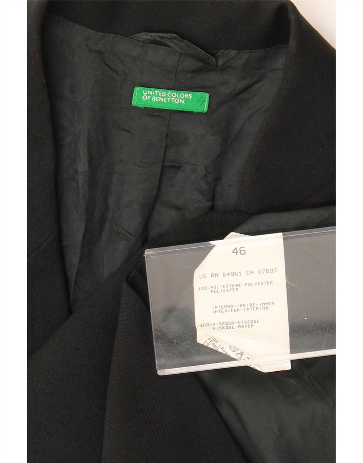 Giacca Blazer a 3 Bottoni da Donna Benetton IT 46 Large Nero Poliestere