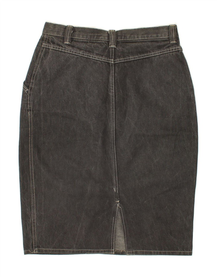 VINTAGE Womens Denim Skirt W30 Medium Grey Cotton Vintage Vintage and Second-Hand Vintage from Messina Hembry 