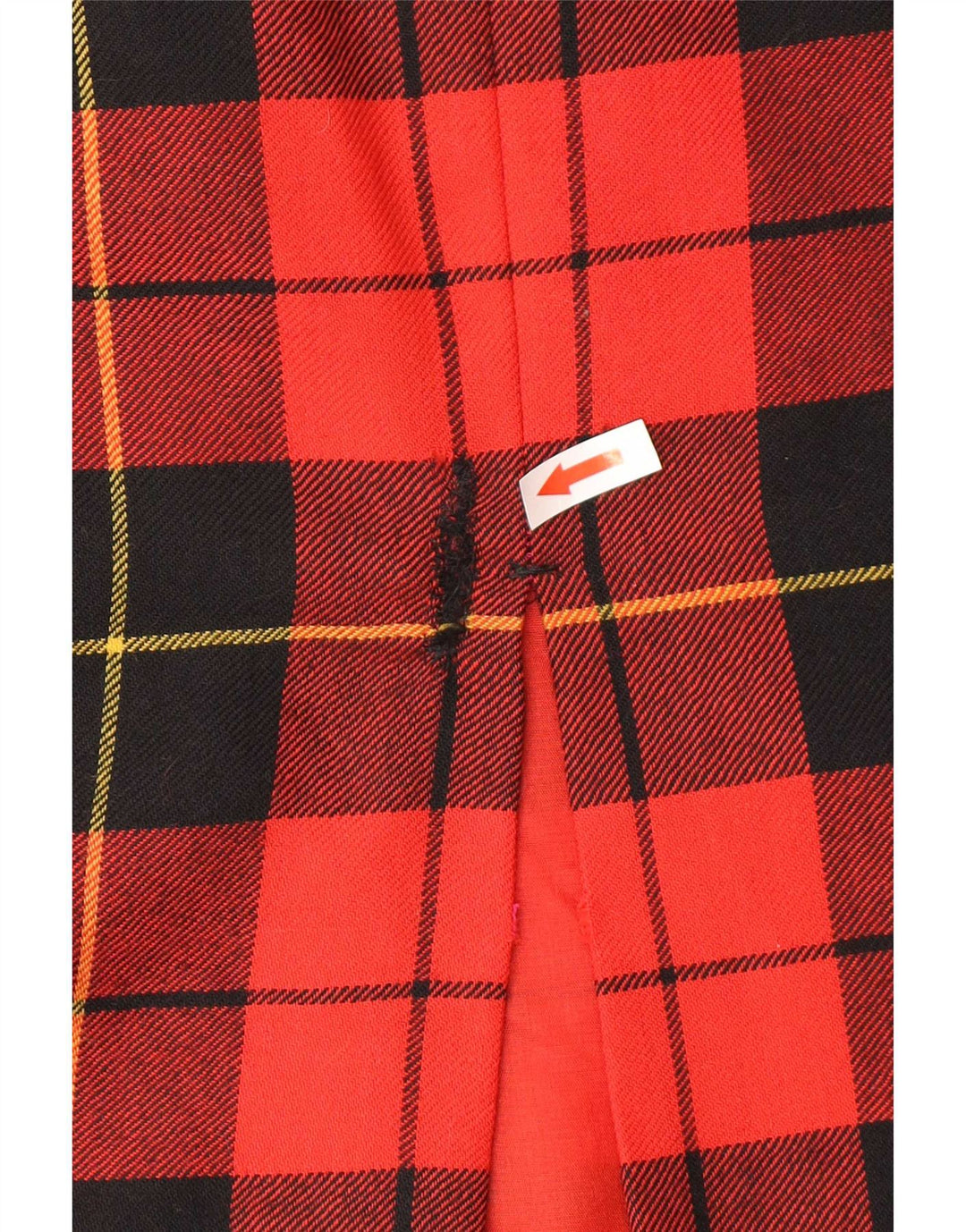 Falda lápiz vintage para mujer W30 cheque rojo medio