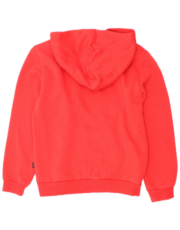 Puma Boys Graphic Hoodie Jumper 9-10 Years Red Cotton