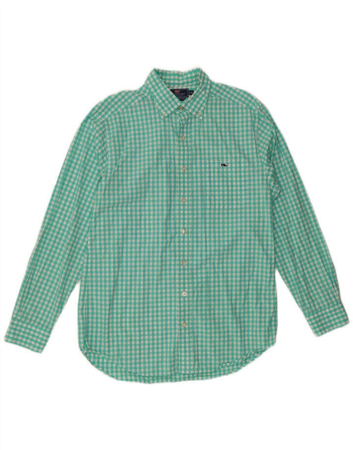 VINEYARD VINES Camicia slim fit da uomo in cotone a quadretti turchese medio