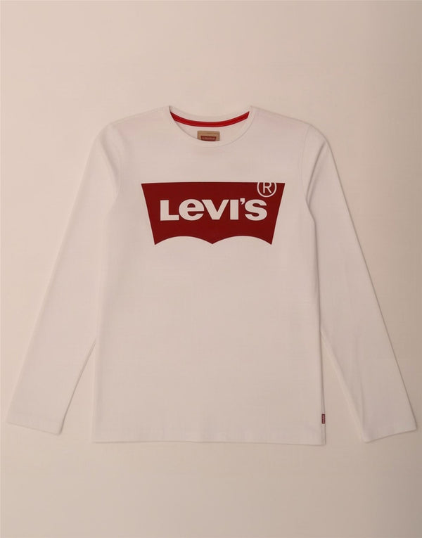 Levi's Boys Graphic Top Long Sleeve 15-16 Years White Cotton