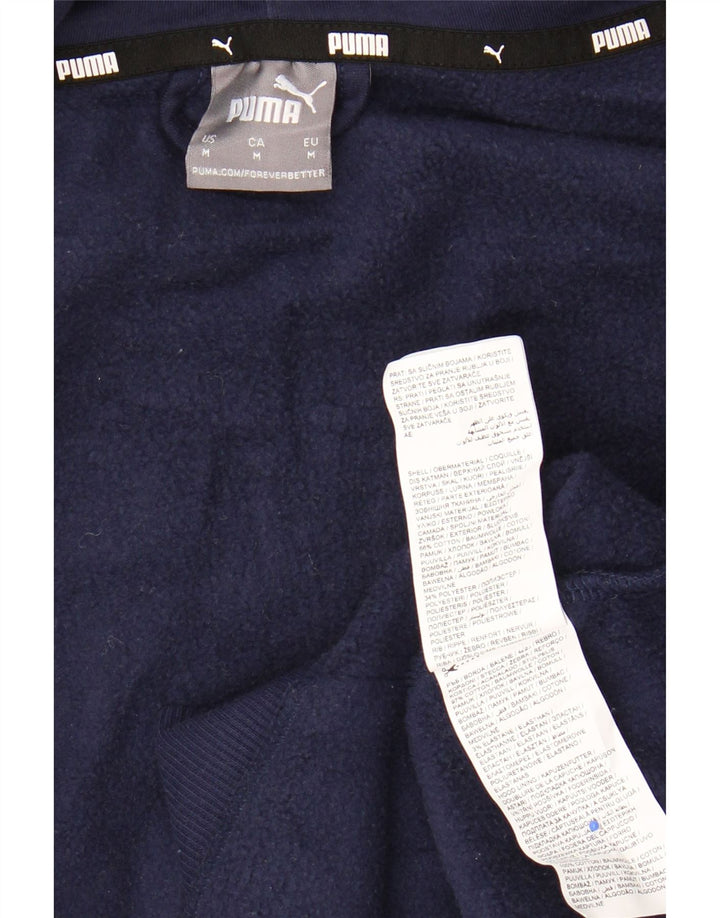 PUMA Mens Zip Hoodie Sweater Medium Navy Blue Cotton