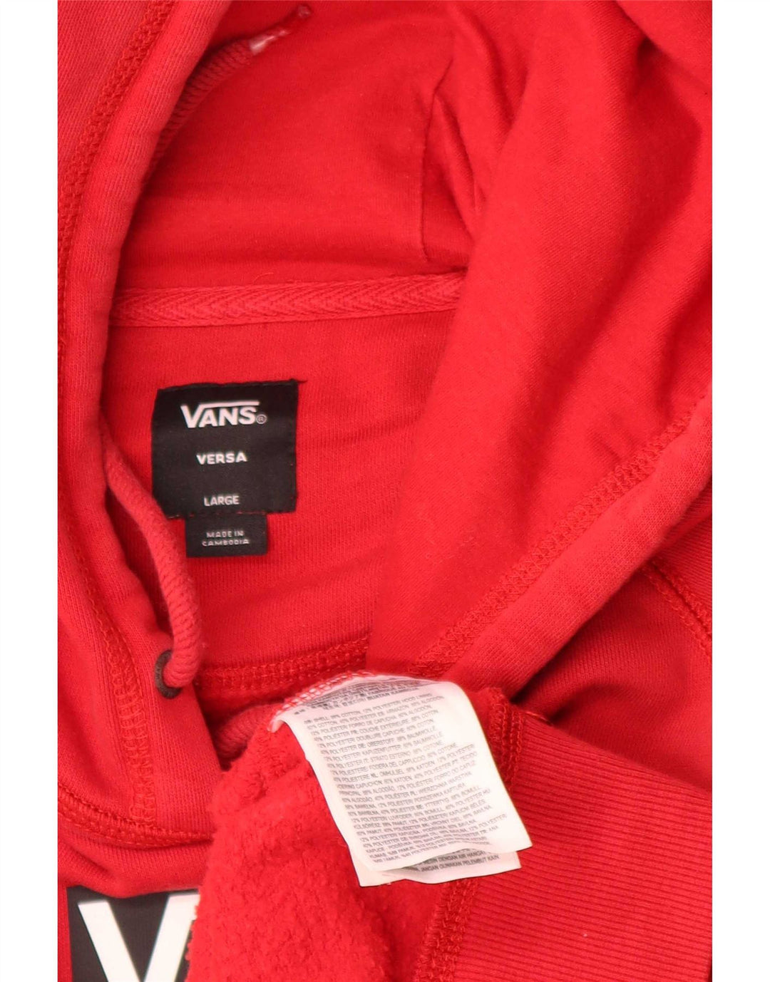 Vans Mens Versa Graphic Hoodie Jumper Large Red Cotton