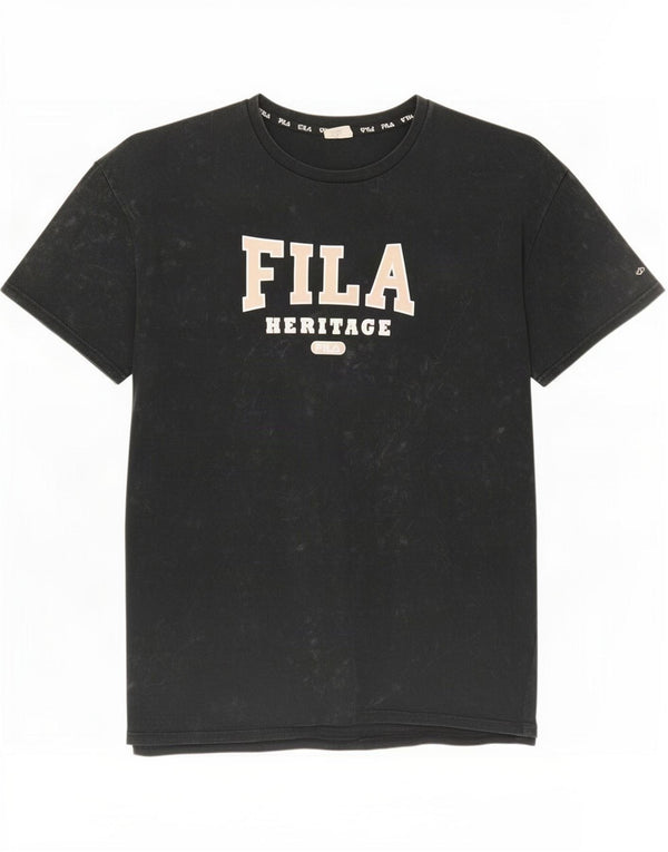 Fila Womens Heritage Graphic Oversized T-Shirt Dress UK 18 XL Black Tie Dye